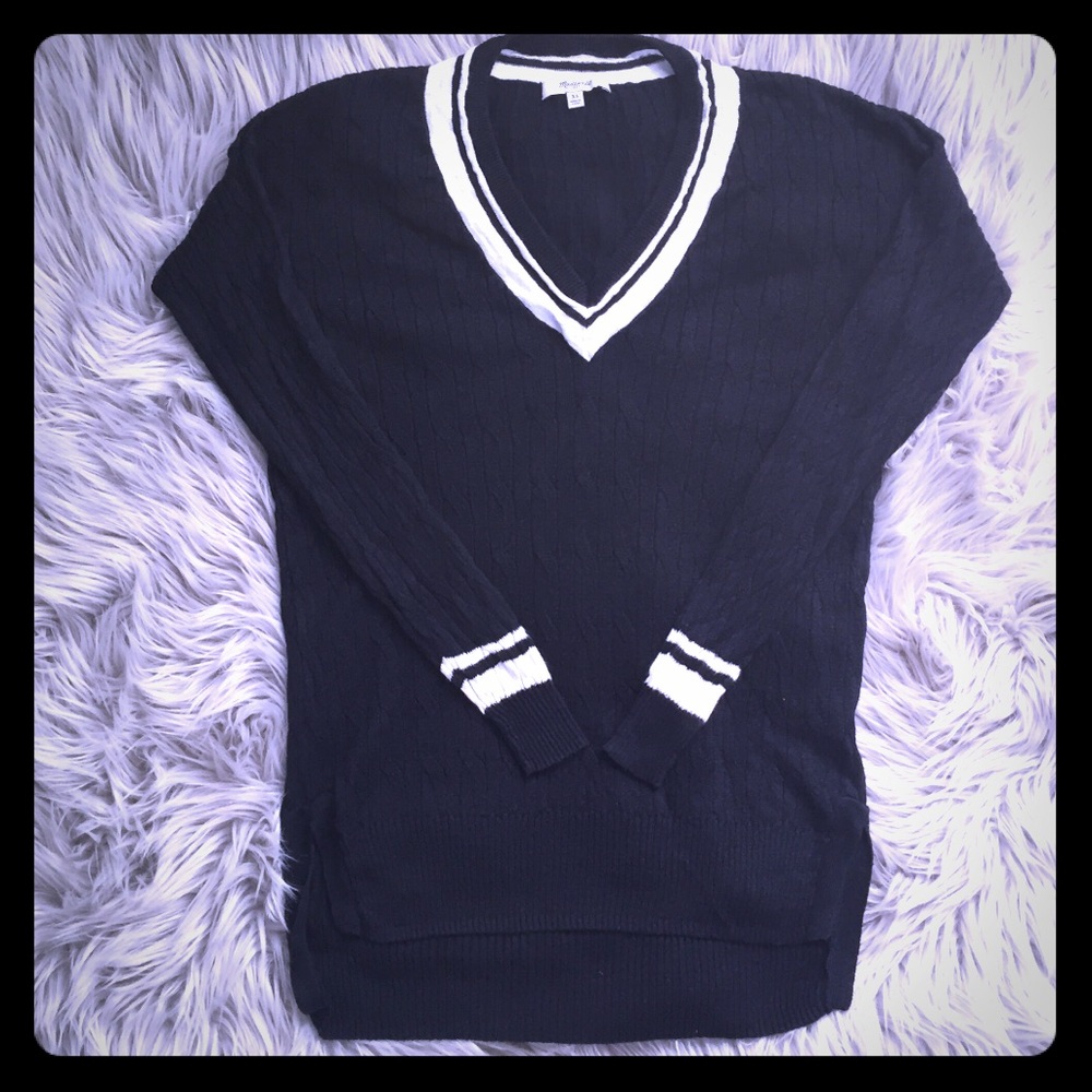 Madewell Navy Linen Sweater Size XS